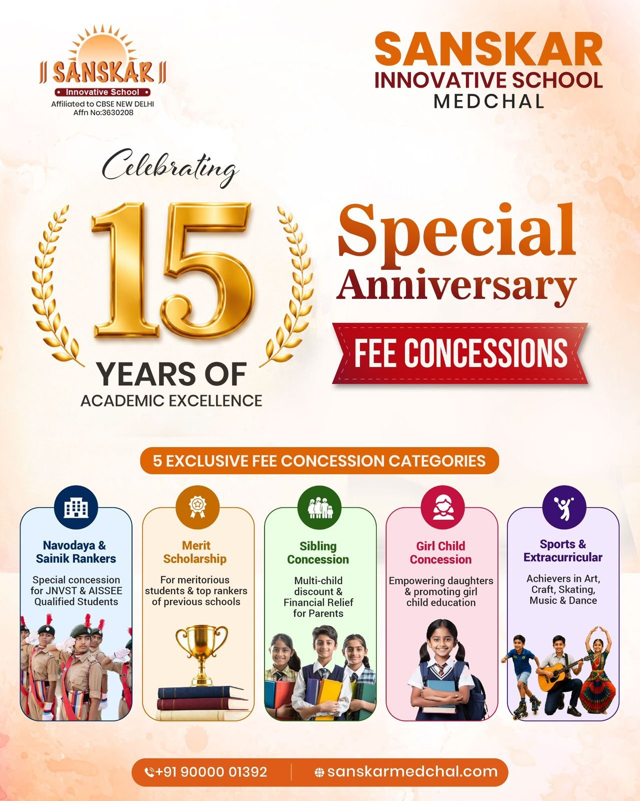 15 Years Anniversary Fee Concessions