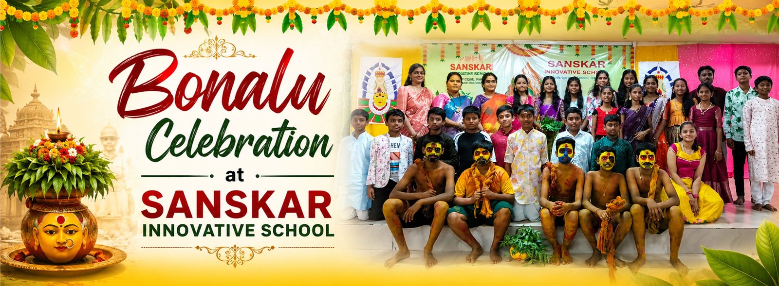 Bonalu Celebration at Sanskar Innovative School-How We Keep Telangana Roots Alive