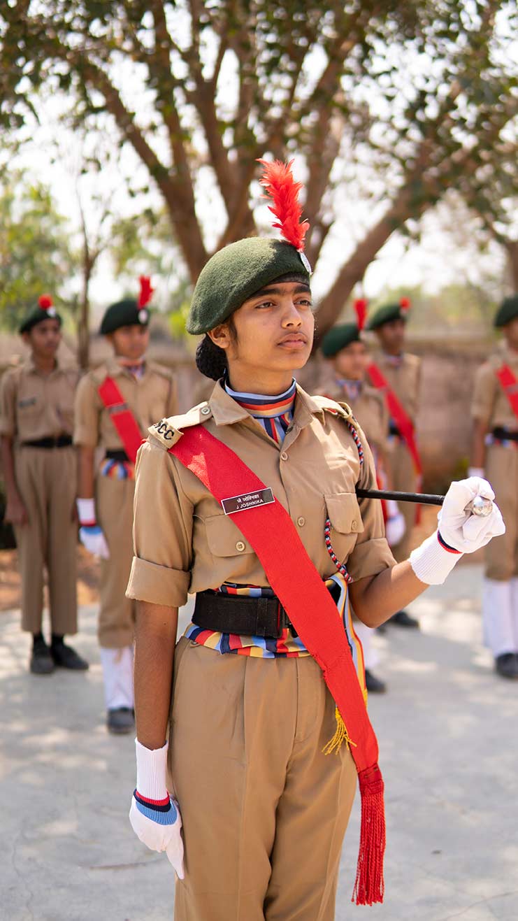 NCC cadets in drill