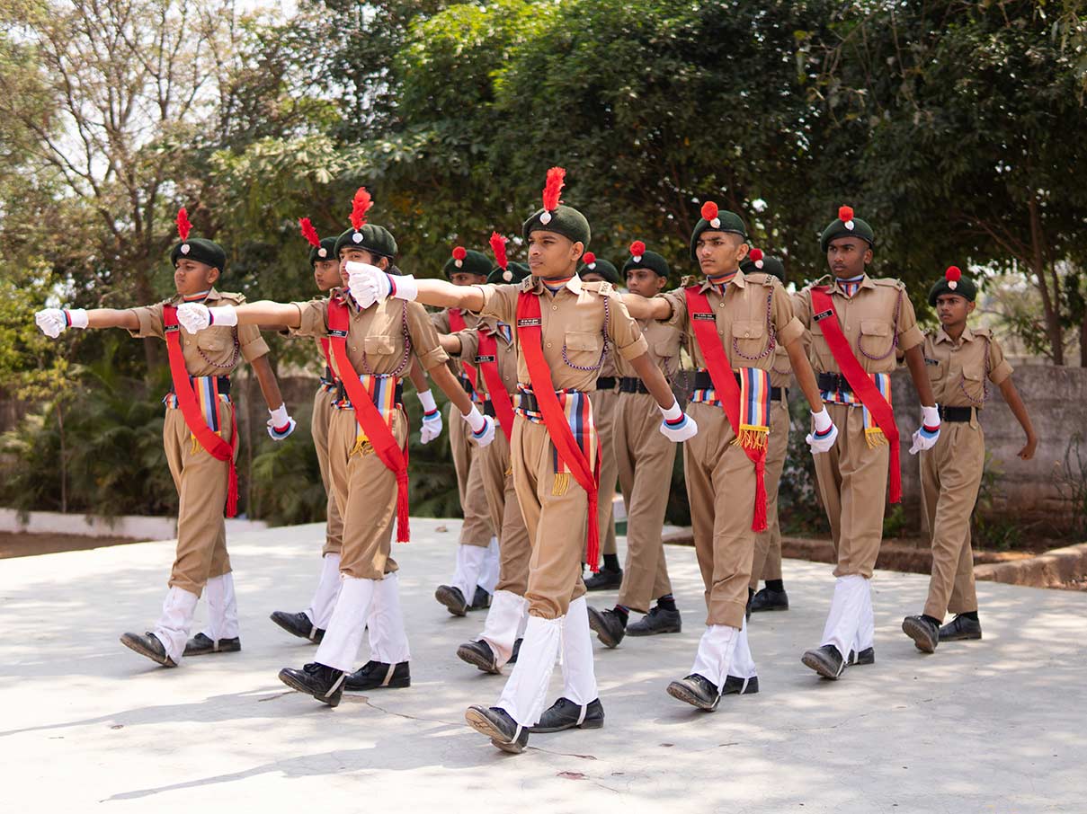 NCC cadets marching